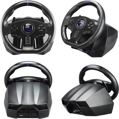 Racewheel – Racestuur – Gaming Stuurwiel – Simracer Stuur – Force Feedback Stuur – Multiplatform Compatibel – Dubbele Vibratiemotor