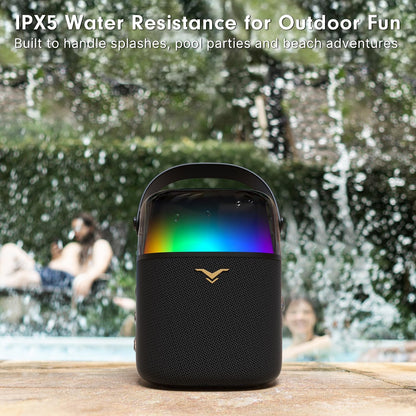 Karaokemachine Met 2 Microfoons – Draagbare Bluetooth-Karaokespeaker – Karaoke-Luidspreker – PA-Systeem – Partyluidspreker – RGB-Feestverlichting Met 6 Modi – Tot 12 Uur Speeltijd