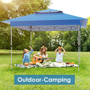 Paviljoen - Tuinpaviljoen - Partytent - Tuintent - Pop-up Kliksysteem - met 4 Muggennet Zijpanelen - Roldraagtas - Waterdicht - Stabiel - Dubbel Dak - UV-bescherming 50+ - 4 Zandzakken - voor Patio - Markt - Camping - 3.6 x 3.6 m - Blauw