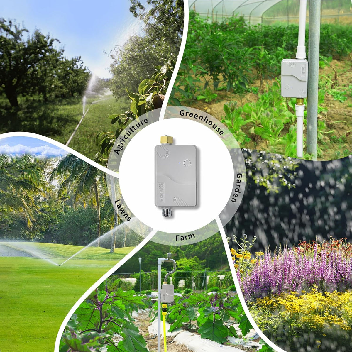 ECOWITT Watertimer WFC01, automatisch tuinirrigatiesysteem met app, tuinirrigatie met wifi, gateway GW1200, IP66 waterdichte besturing, irrigatieklok, watertimer voor landbouw