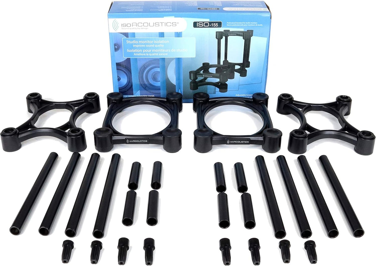 IsoAcoustics Iso-Stand Series Speaker Isolation Stands with Height & Tilt Adjustment: Iso-155 (15.5 x 19 cm) Pair