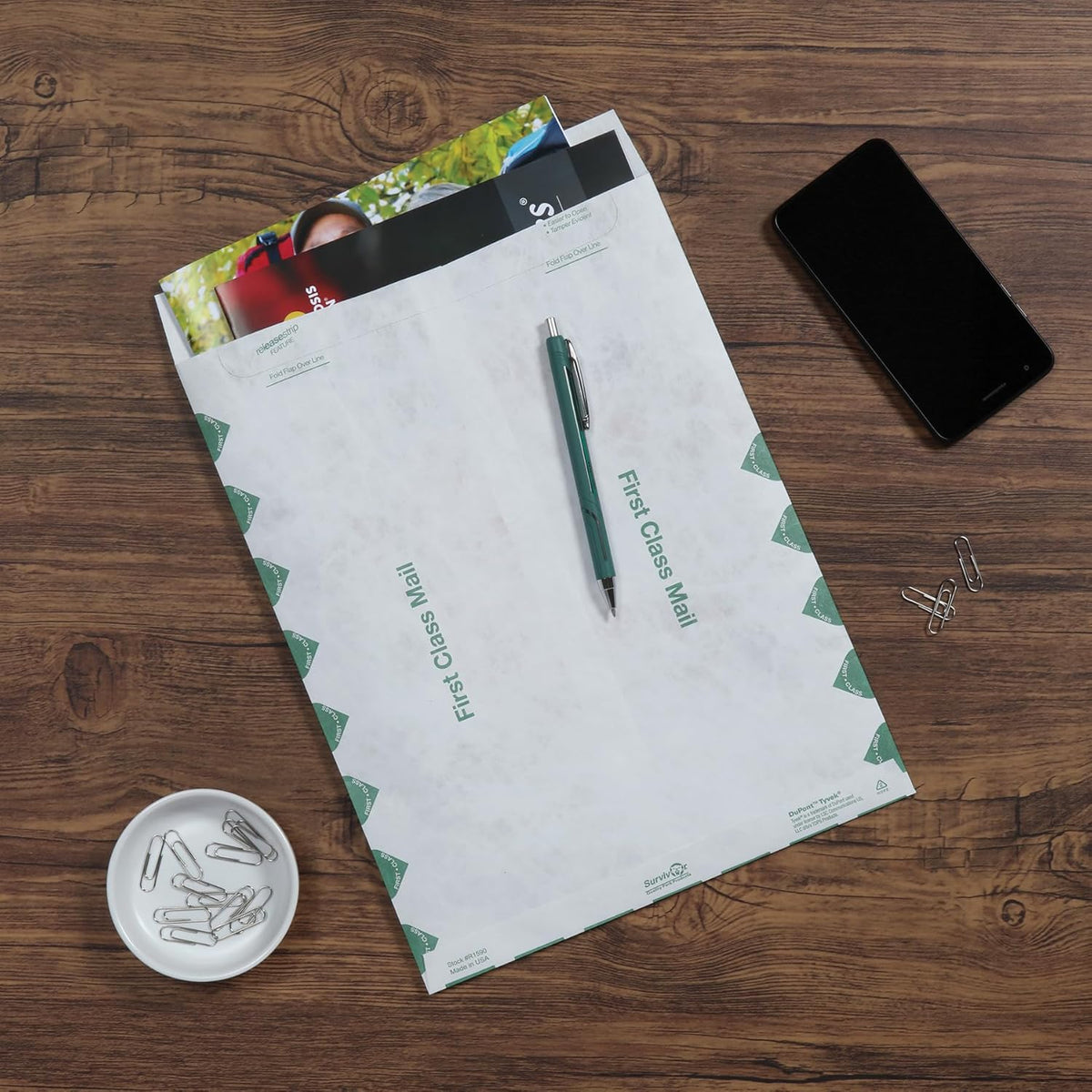 Survivor R1590 Tyvek USPS First Class Mailer, 10 x 13, wit (doos van 100)