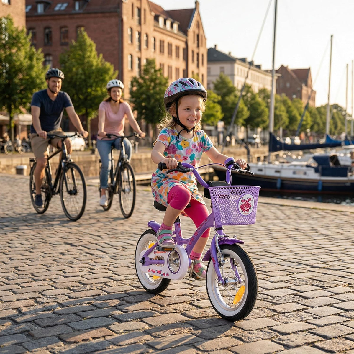 PROMETHEUS BICYCLES kinderfiets 12 inch meisjes- fiets meisje van 3 jaar met zijwieltjes terugtraprem Meisjesfiets 12 inch in paars