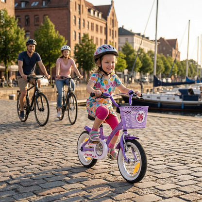 PROMETHEUS BICYCLES kinderfiets 12 inch meisjes- fiets meisje van 3 jaar met zijwieltjes terugtraprem Meisjesfiets 12 inch in paars