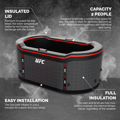 N NETSPA Ice Bath UFC (SP-UFC301) - ICEBATH UFC Dropstitch Cold Bath: innovatie in de hersteldienst - 170 x 67 x 92 cm - 1 persoon - 320 L - compatibel met ijsblokjes en chiller