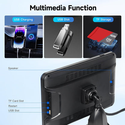 Rimoody Achteruitrijcamera set met 5 camera's met 10,1 inch IPS-display en 5 m + 15 m kabels, IP68 waterdicht, nachtzicht, beeldflip, BSD, loopvideo, DVR