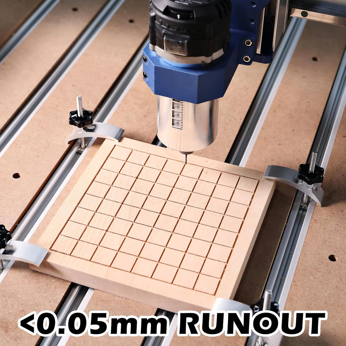 Genmitsu 710 W CNC-compacte frees, 65 mm diameter, spindelmotor met digitaal lcd-display, 6 instelbare snelheden, 1/8" ER11 spantang, 4 koolborstels, voor CNC-freesmachines