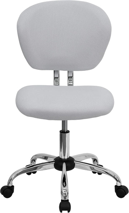 Bureaustoel – Bureaustoel Met Wieltjes – Bureaustoel Draaibaar – Thuiswerkstoel – Office Chair Wit – Mid-rugleuning Van Ademend Mesh – Verstelbare Zithoogte Pneumatisch