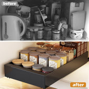 Telescopische Lade - Uittrekbare Lade - Schuiflade-Mechanisme - 2 stuks - voor Keuken - Uitbreidbare - 25 x 43 x 7 cm - Zwart