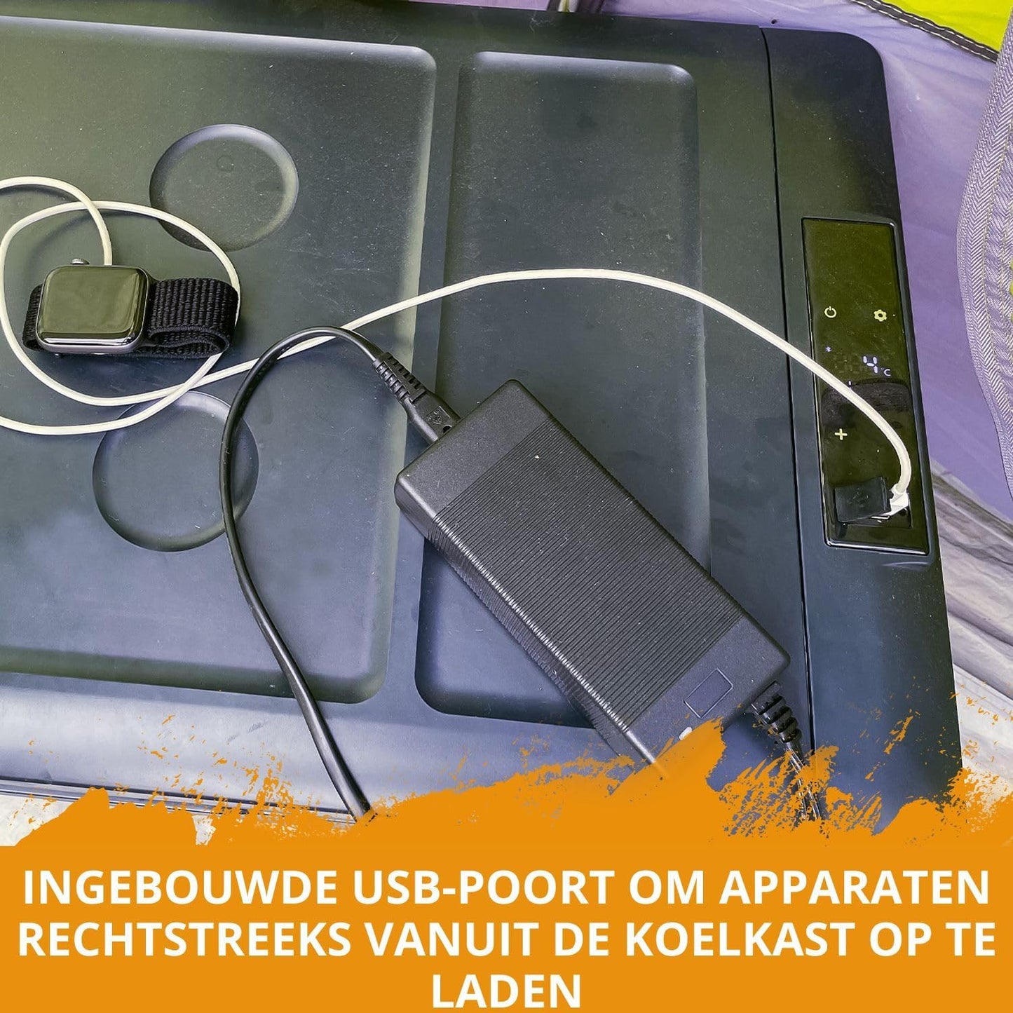 ICEBOX 40 68061 Elektrische koelbox en vriesbox, 40 l, compressor, voor camping, auto, bestelwagen, boten, met app-bediening, koelvermogen tot -20 °C, 230 V/12 V/24 V, 65 x 37,5 x 42,7 cm