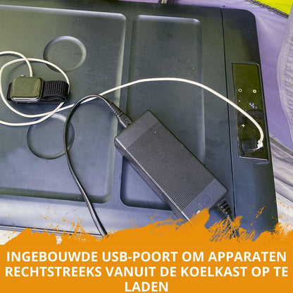 ICEBOX 40 68061 Elektrische koelbox en vriesbox, 40 l, compressor, voor camping, auto, bestelwagen, boten, met app-bediening, koelvermogen tot -20 °C, 230 V/12 V/24 V, 65 x 37,5 x 42,7 cm