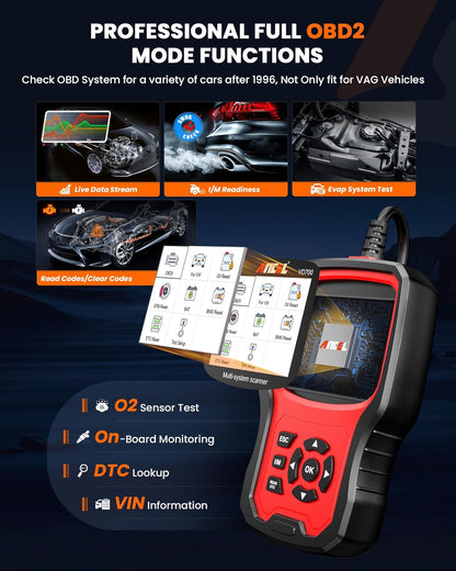 OBD2 Diagnose Tool – Auto Scanner – Foutcode Uitlezer – Autodiagnose Scanner – Auto Diagnoseapparaat – Real-Time Live Data – Breed Compatibel en Gebruiksvriendelijk