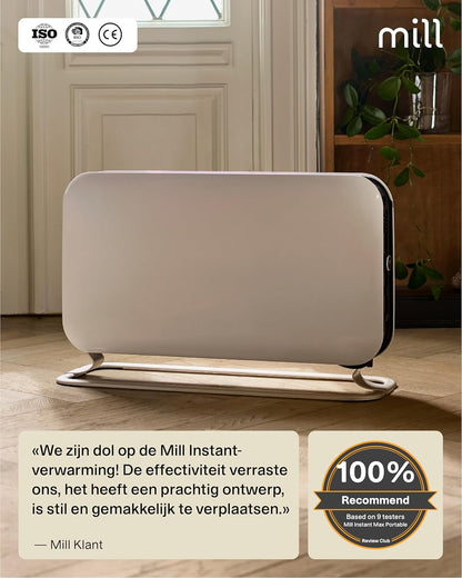 Mill Instant Max Convector Kachel 2200W – krachtige en stille elektrische verwarming voor 26–30 m², snelle opwarming, met LED en timer – elektrische kachel, electric heater, radiator Noors design
