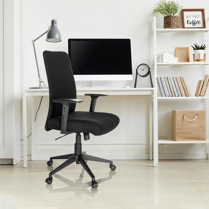 hjh OFFICE 724581 Home-Office bureaustoel COSIO I stof zwarte draaistoel gevoerd, rugleuning ergonomisch, kantelfunctie, donkerblauw, één maat