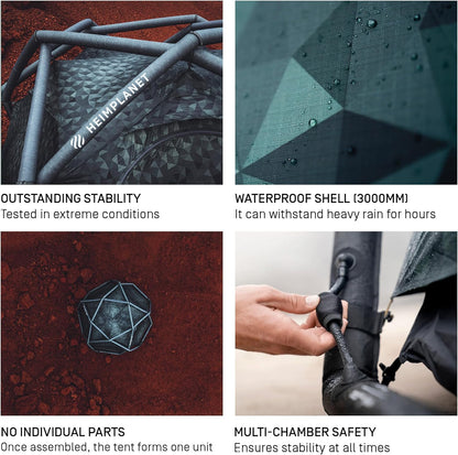 HEIMPLANET Origineel | 2022 The Cave tent voor 2-3 personen | Opblaasbare campingtent | Buitentent en tentvloer - Waterkolom 5000 mm | Ondersteunt 1% voor de planeet