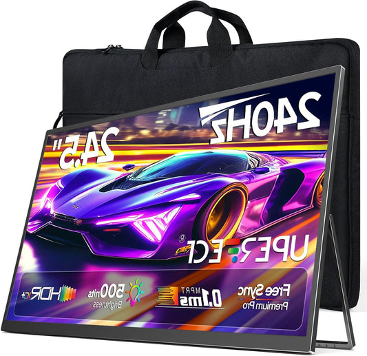 UPERFECT Portable Monitor 240Hz 24.5 inch Portable Screen with a Standard 100% sRGB 1080P FHD 1200:1 Ultra Thin - Eye Protection - Gaming Monitor for Laptop/PC/Game Consoles - QUORE
