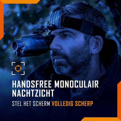 Digitale Nachtzicht-Monoculair Voor Helm – Nachtkijker – Nachtzichtbril – Infraroodbril – Monoculair – 1x Vergroting – 54° Breed Gezichtsveld