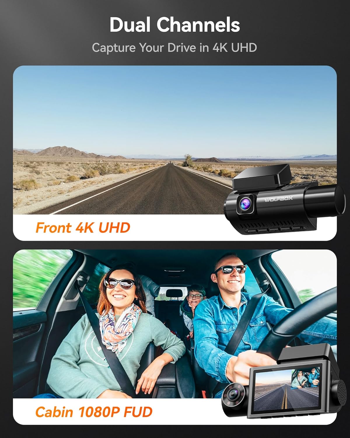3-kanaals Dashcam – Auto Beeldrecorder – Video Camera – Rijcamera – GPS Dash Cam – 4K Frontcamera & IR Nachtzicht – 3 Inch LCD Scherm - QUORE