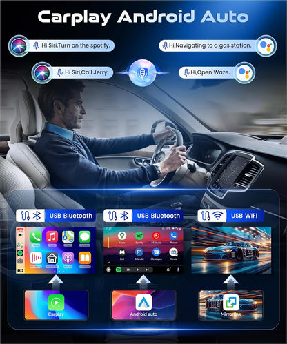 Autoradio Jeep Renegade – Auto Stereo – Multimedia Systeem – Navigatie Radio – DAB Radio – 7" IPS Touchscreen – Android 15 met Draadloos CarPlay & AHD Camera