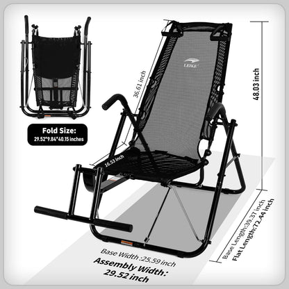 leikefitness Ab Oefening Stoel Core Versterking Lichtgewicht Opvouwbare Sport Buiktrainer Krachttraining Inversie Apparatuur (zwart)
