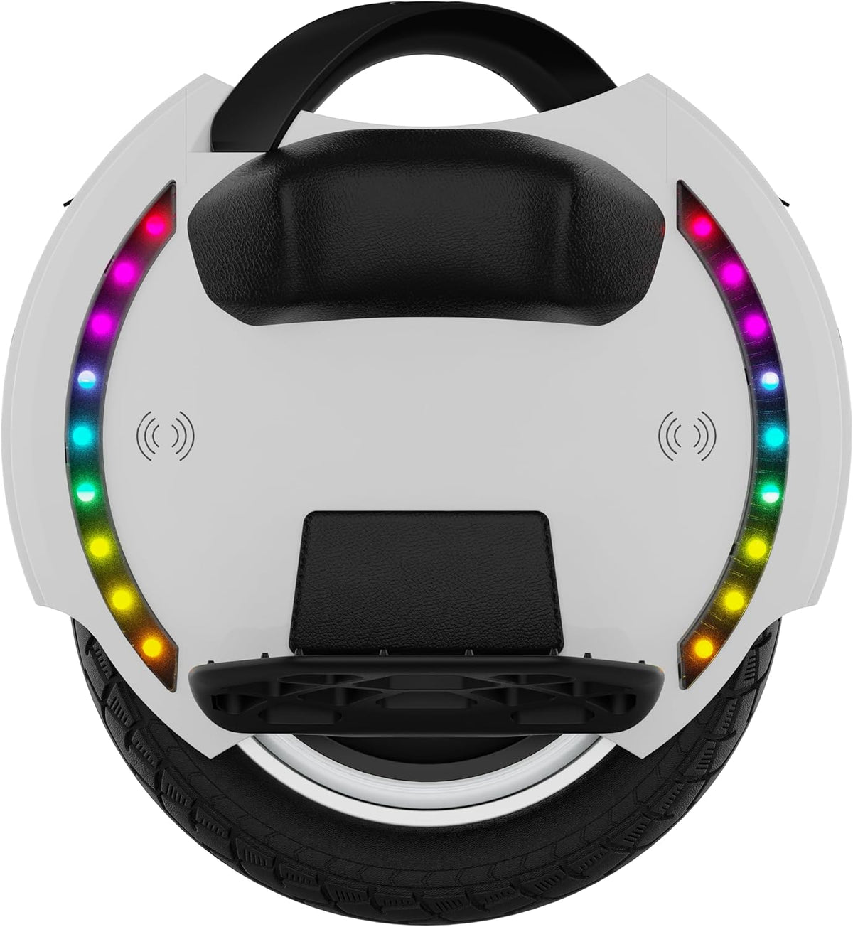 Kingsong elektrische eenwieler KS-14m, volwassene, wit, 400W-motor, actieradius tot 15 km, 20 km/u met trekstang, 14 inch opblaasbare band, luidspreker en bluetooth