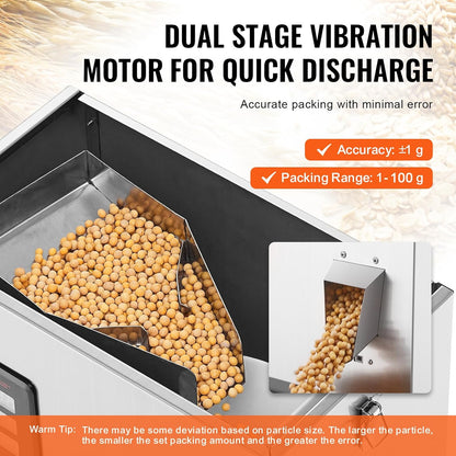 Poederdoseermachine – Automatische Dosering – Poedervuller – Zakjesvuller – Kruidendoseermachine – Nauwkeurige Weegfunctie – Foodgrade RVS 304