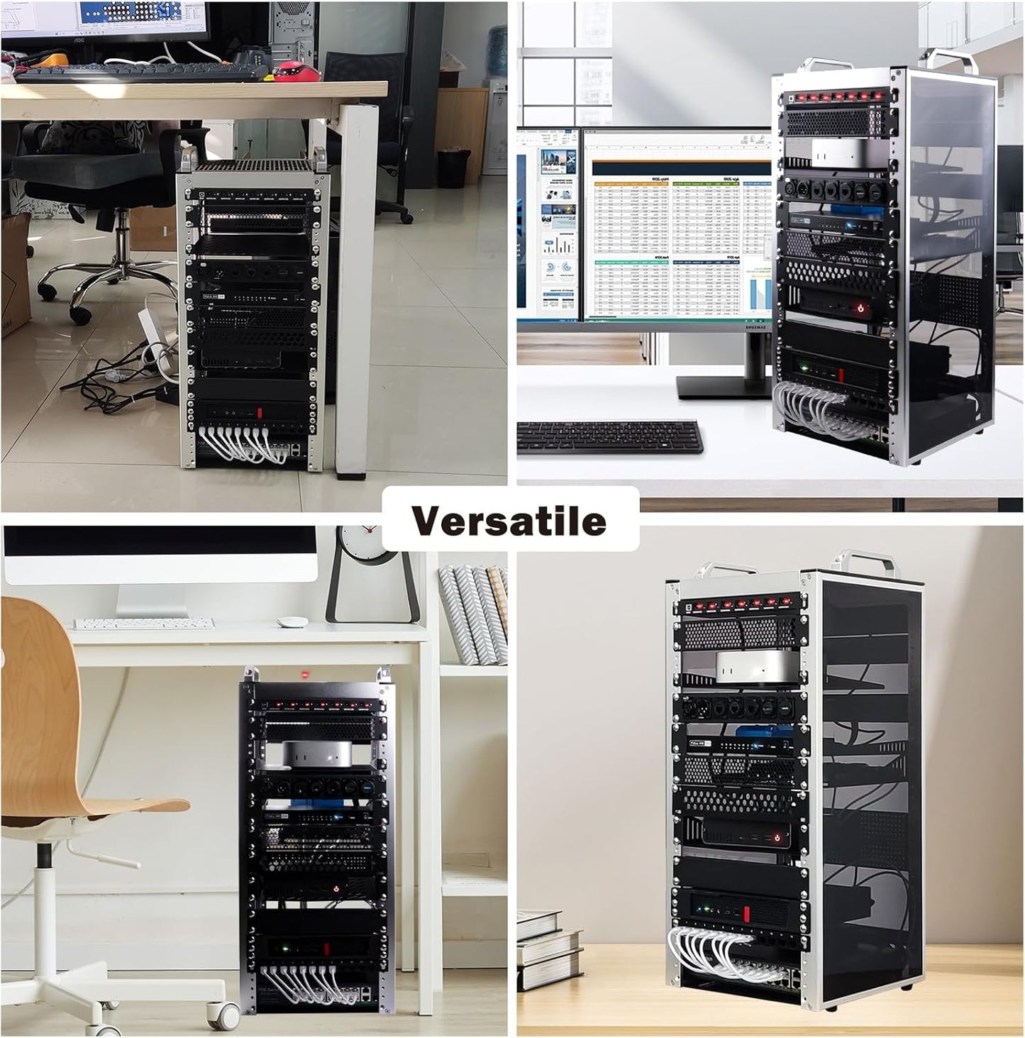 10 Inch 12U Rackkast Zilver – Serverrack – Netwerkrack – Patchkast – AV-rack – Open Frame – 260 mm Diep