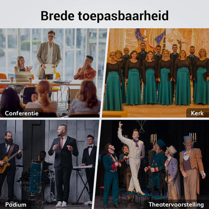 TONOR UHF Microfoon Draadloze Set met 4 Bodypack Zender/Koptelefoon/Lavalier Draadloos Microfoonsysteem, 4x5 Frequenties 60m Bereik Microfoonset voor Zang Karaoke Kerk DJ PA Systeem Luidspreker,TW364