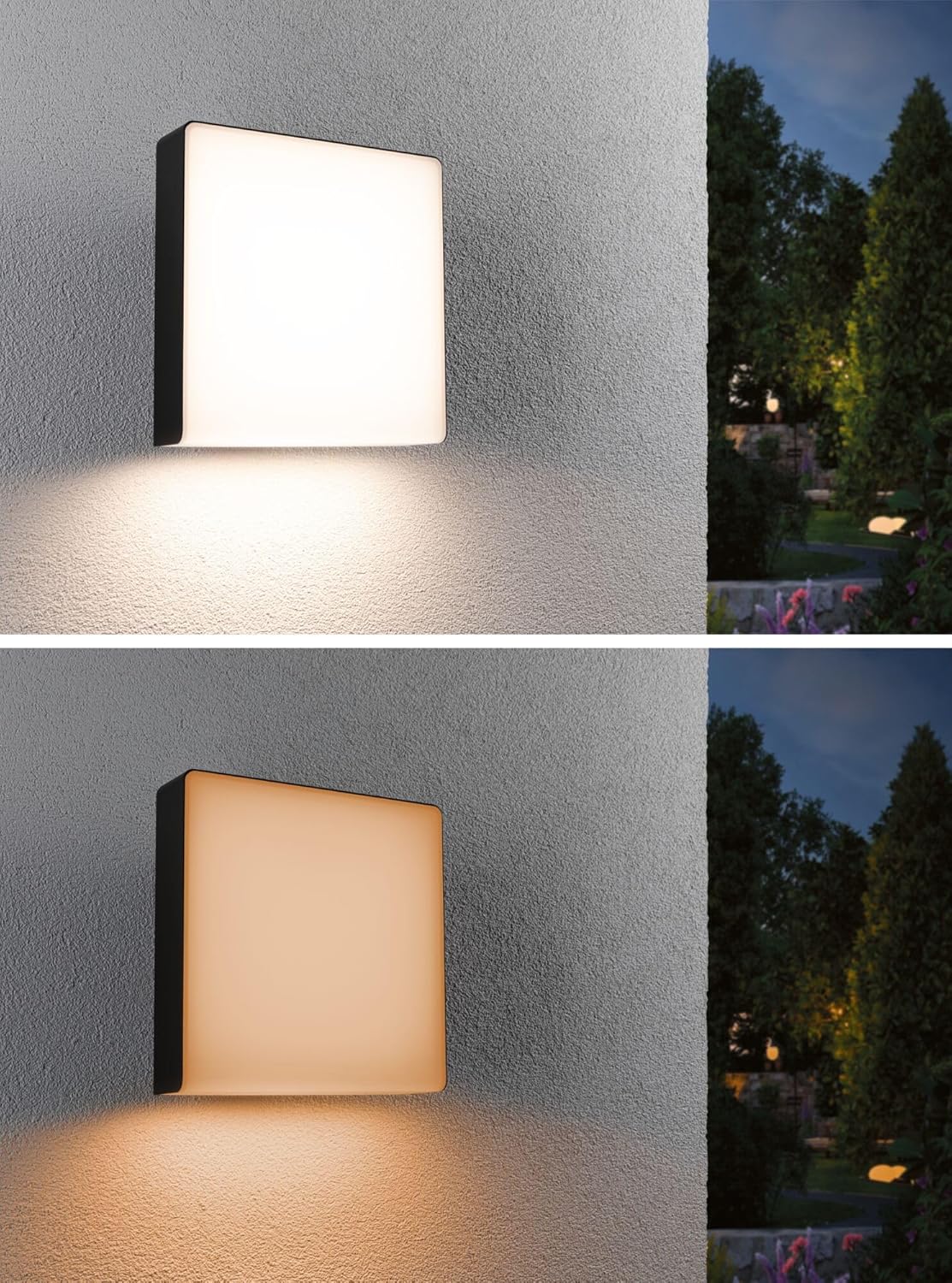 Paulmann 94842 LED-buitenwandarmatuur Smart Home Zigbee Azalena bewegingsmelder IP44 250x97 mm Tunable Warm 8,5 W 700 lm antraciet buitenverlichting