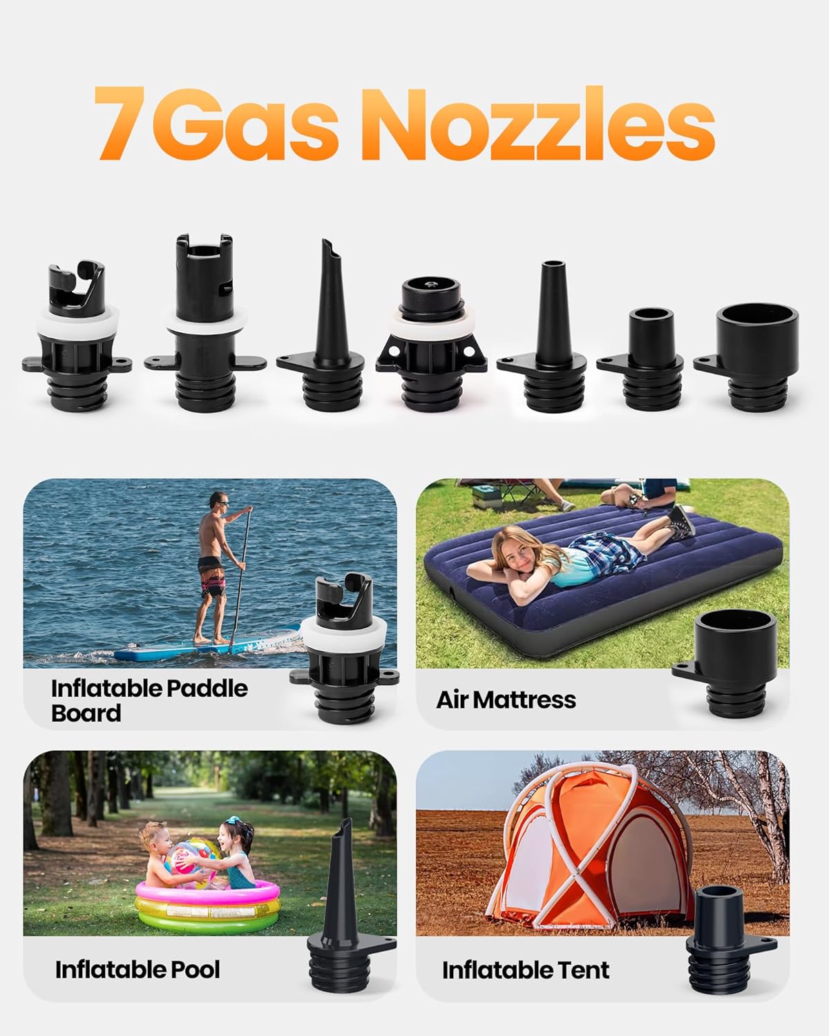 OutdoorMaster The Shark Hogedruk SUP-pomp - Elektrische luchtpomp met 20 PSI actief koelsysteem Slimme tweetraps inflatie en automatische uitschakeling voor opblaasbaar peddelbord, boten, watersport-opblaasboten met C7- en H3-klep