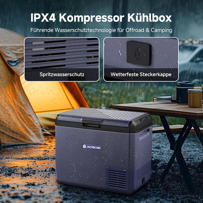 AAOBOSI Koelboxer 60L: Camping Koelkast 12v 240v, -20°C tot 20°C Compressor 12v Koelvriescombinatie voor Camper, Auto, Vrachtwagen, Boot, Camper, Reizen, Picknick