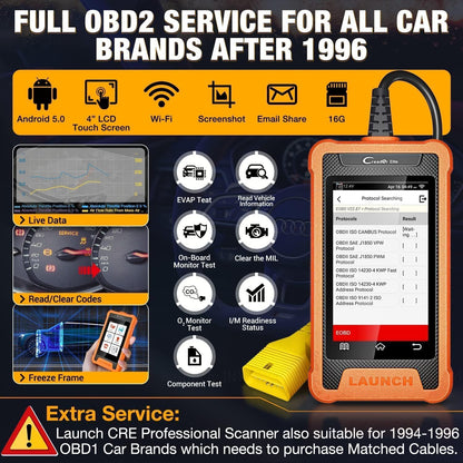 LAUNCH Creader Elite OBD2 voor Ford/voor Lincoln/voor Mercury/voor Mazda Diagnostisch Hulpprogramma, Actieve Test, ECU-Codering, 31 + Herstel Diensten