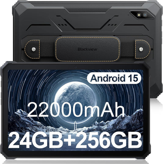 Blackview Active 8 Pro Outdoor tablet, 24GB RAM + 256 GB ROM, 2,4 K FHD+ 10,36 inch, 33 W 22000 mAh batterij tablet Android 15, 48 MP camera, Dual SIM 4G/5G WiFi/NFC/GPS/OTG/IP69K
