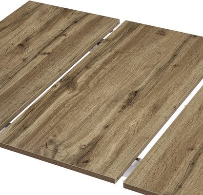 Uittrekbare Eettafel – Keukentafel – Houten Tafel – Eettafel 4-6 Personen – Uitschuifbare Tafel – Scandinavisch Design – Eiken Look – MDF Melamine – Metalen Frame