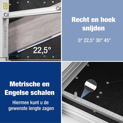 Laminaatvloersnijder – Laminaatsnijder – Vloersnijder – Parketsnijder – Vinylsnijder – 340 Mm Snijbreedte – Verstelbare Snijhoeken 0°/22,5°/30°/45°