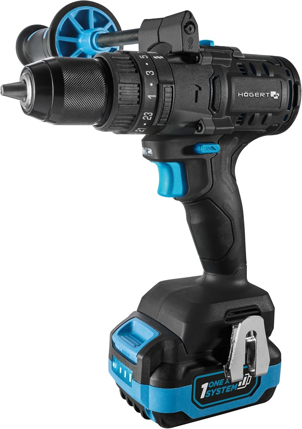 HÖGERT TECHNIK Accu-slagboorschroevendraaierset 18 V, 200 Nm & 100 Nm, 2 borstelloze slagschroevendraaiers, 2 x accu, 4 A oplader, ledverlichting, metalen aandrijving, voor hout en metaal + Promo 2,0