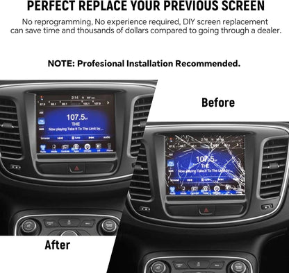 8,4-inch Uconnect 4C UAQ Touchscreen Vervanging LA084X01 LCD Display Monitor Radio Navigatie Nieuw OEM Geschikt voor Dodge RAM Jeep Chrysler 2017-2021 Vervangt LA084X01(SL) (02) Scherm