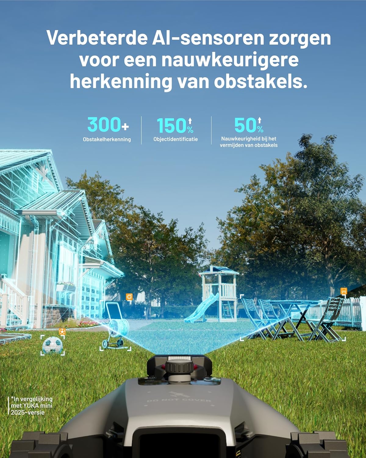 Robotmaaier – Automatische Grasmaaier – Gazonmaaier – Robot Grasmaaier – Tuinmaaier – Drievoudige Camera AI Navigatie – Geschikt Tot 500 m² Gazon
