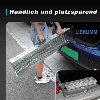 LIEKUMM Laadhelling, 210 cm motorhelling, capaciteit 440 kg, opvouwbare oprijplaat voor motorfiets, scooter, aanhanger, bestelwagen, 2 stuks