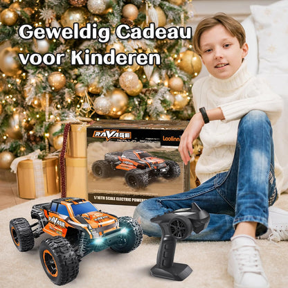 Loolinn | RC Auto - Hobby Klasse, Vrij Duurzaam, Schaal 1:16, Topsnelheid 30 km/h, Verstelbare Snelheid, Klaar voor Gebruik - Bestuurbare Auto voor Volwassen en Kinderen (Cadeau-idee)