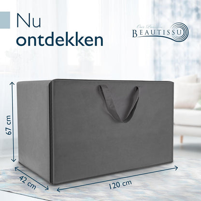 Beautissu Premium XXL Vouwmatras 120x200 cm inkl. Hoes Wasbar – Opvouwbaar Logeermartas Extra Dik 14 cm Traagschuim Matras H3 – Eenvoudig Transport & Hoog Slaapcomfort Opvouwbaar Gastenmatras – Grijs
