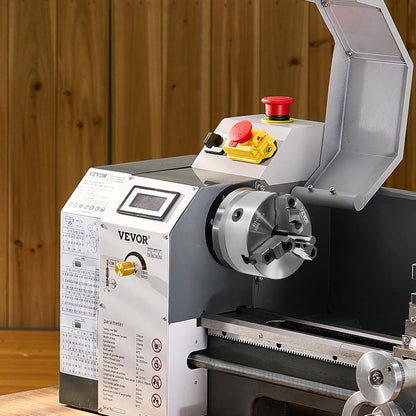 VEVOR 3-jaw lathe holder, 160 mm, self-centering chuck with 1 1/2"-8 threaded support plate, 3-145 mm clamping range with T-wrench screws, HT300 material, for wood-metal lathe