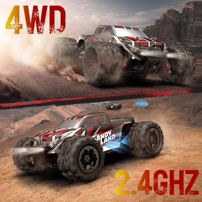 DEERC RC-auto voor kinderen, 1/18 RC-auto 4WD met 40 km/u hoge snelheid, 2 accu's, 2,4 GHz afstandsbediening terreinwagen buiten binnenvoertuig voor jongens en volwassenen