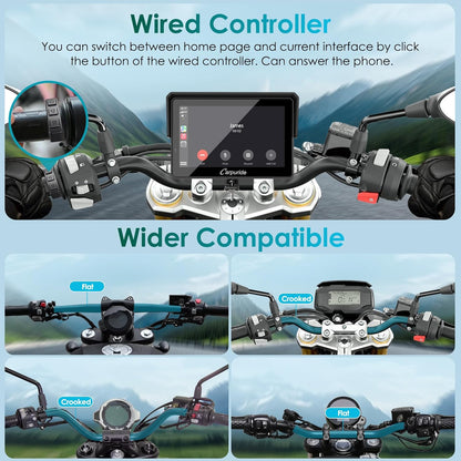 Motor GPS – Motornavigatie – Motor Navigatiesysteem – Motorfiets GPS – Motorfiets Navigatie – Draadloze CarPlay & Android Auto – 5 Inch Waterdicht Touchscreen