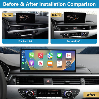 Ninetom 12.3'' Car Radio, Apple CarPlay/Android Auto/Mirrorlink/GPS for Audi A4 A5 (2016-2019) with MIB System, Supports Mirrorlink, Camera, Navigation, Siri and Music - QUORE