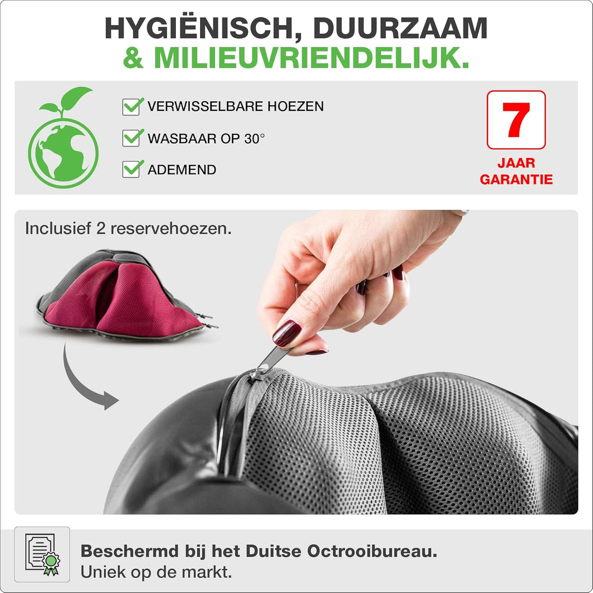 Nekmassageapparaat Donnerberg® | 7 jaar garantie | Shiatsu massageapparaat voor nek rug en schouder | Massage apparaat met warmte en vibratie | Diep 4D Knedende Massager voor Spierpijnverlichting
