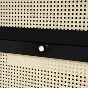 Shoe cabinet - Shoe rack - Portable - 4-tier - Freestanding shoe rack - with 2 folding drawers - Narrow shoe cabinet - Black