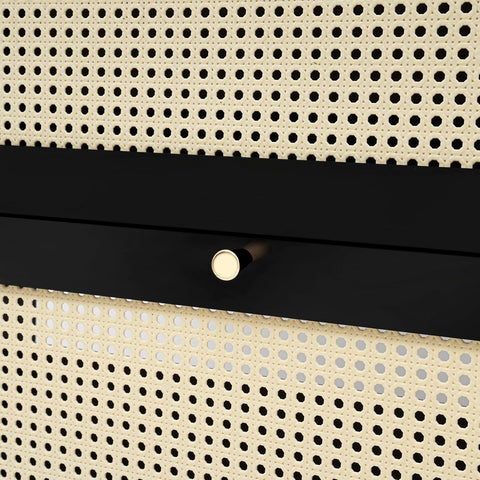 Shoe cabinet - Shoe rack - Portable - 4-tier - Freestanding shoe rack - with 2 folding drawers - Narrow shoe cabinet - Black