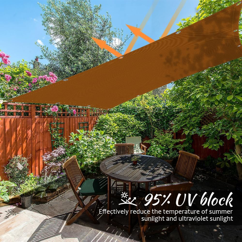 Zeil Shades voor tuin, waterdicht zonnescherm zeil voor luifel buiten, luifels voor terrassen, 95% UV-blok rechthoekig zonnescherm zeil met touw voor veranda tuin (lichtgrijs, 4 x 5 m)