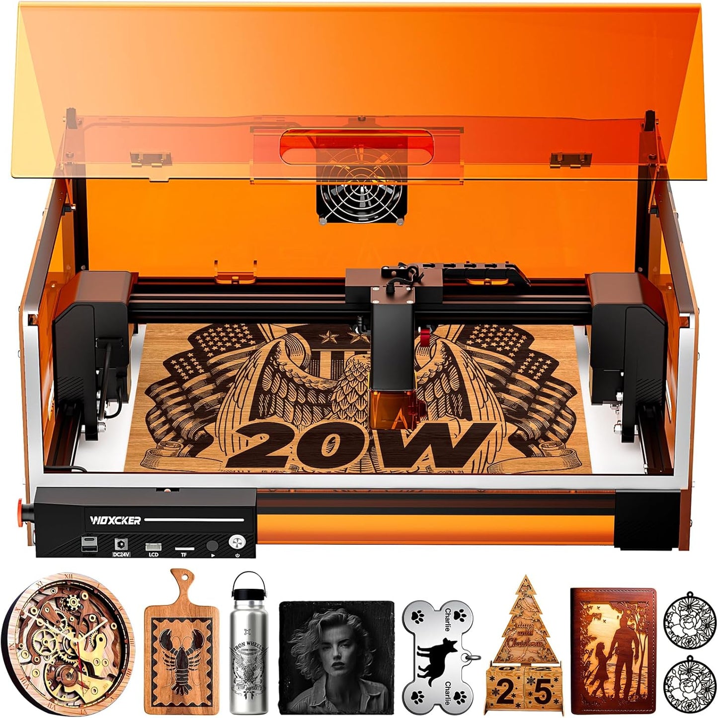 Lasergraveermachine van 20 W, model L2 MAX met lasergravure, uiterst nauwkeurige CNC-machine (lasersnijmachine), voor het graveren en snijden van hout, metaal en glas. Geschikt voor gebruikers